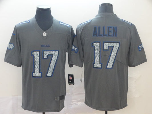 Men's Buffalo Bills Josh Allen #17 Gray Player Game Jersey1