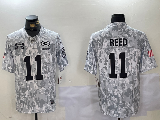 Men's Green Bay Packers Jayden Reed #11 Arctic Camo 2024 Salute to Service Limited Jersey1