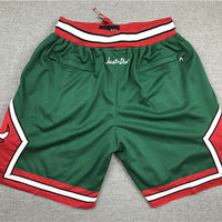 Men's Chicago Bulls Green Basketball Shorts1