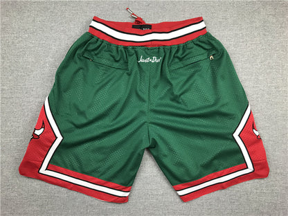 Men's Chicago Bulls Green Basketball Shorts1