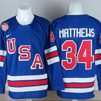 Men's United States Hockey Auston Matthews #34 Royal 2026 Winter Olympics Jersey