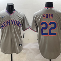Men's New York Mets Juan Soto #22 Gray Replica Player Jersey1