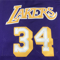 Men's Los Angeles Lakers Shaquille O'Neal #34 Purple 1996-97 Classics Jersey1