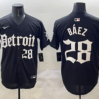 Men's Detroit Tigers Javier Baez #28 Black Player Jersey