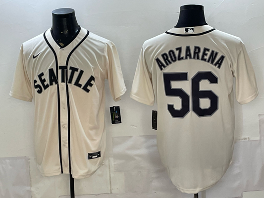Men's Seattle Mariners Randy Arozarena #56 Cream Replica Player Jersey