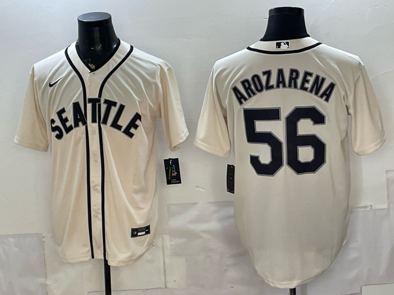Men's Seattle Mariners Randy Arozarena #56 Cream Replica Player Jersey