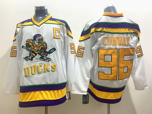 Men's Anaheim Ducks Charlie Conway #96 White Breakaway Player Jersey1