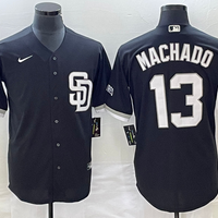 Men's San Diego Padres Manny Machado #13 Black Replica Player Jersey1