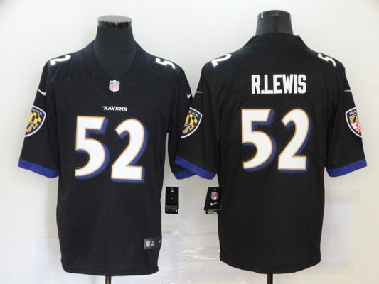 Men's Baltimore Ravens Ray Lewis #52 Black Retired Player Jersey1