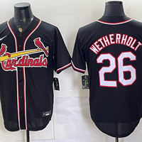 Men's St. Louis Cardinals JJ Wetherholt #26 Black Replica Player Jersey