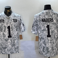 Men's New York Giants Malik Nabers #1 Arctic Camo 2024 Salute to Service Limited Jersey1