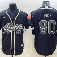 Men's San Francisco 49ers Jerry Rice #80 Black Retired Player RFLCTV Limited Jersey1 Joint Edition