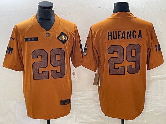 Men's San Francisco 49ers Talanoa Hufanga #29 Brown 2023 Salute To Service Limited Jersey1