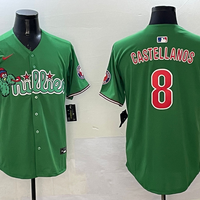 Men's Philadelphia Phillies Nick Castellanos #8 Green Replica Team Jersey1