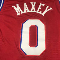Men's Philadelphia 76ers Tyrese Maxey Red Fastbreak Replica Player Jersey1