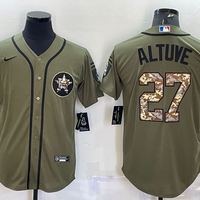 Men's Houston Astros Jose Altuve #27 Army Green Player Jersey1