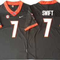 Men's Georgia Bulldogs D'Andre Swift #7 Black Player Game Jersey