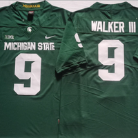 Men's Michigan State Spartans Kenneth Walker III #9 Green Player Game Jersey