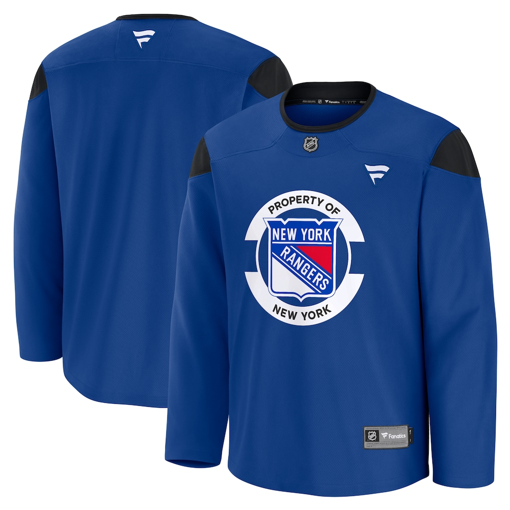 Men's New York Rangers Fanatics Blue Practice Blank Jersey