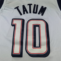 Men's 2024 USA Dream Team Jayson Tatum #10 White Authentic Player Jersey