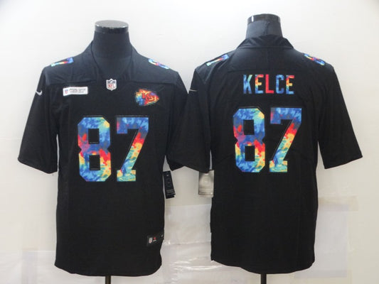 Men's Kansas City Chiefs #87 Travis Kelce Black Game Jersey1