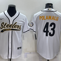 Men's Pittsburgh Steelers Troy Polamalu #43 White Player Jersey1