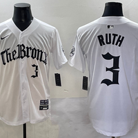 Men's New York Yankees Babe Ruth #3 White Alternate Limited Jersey