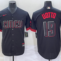 Men's Cincinnati Reds Joey Votto #19 Black 2023 City Connect Replica Player Jersey1