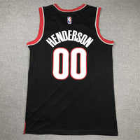 Men's Portland Trail Blazers Scoot Henderson #00 Black 2023 NBA Draft Swingman Jersey1 - Icon Edition
