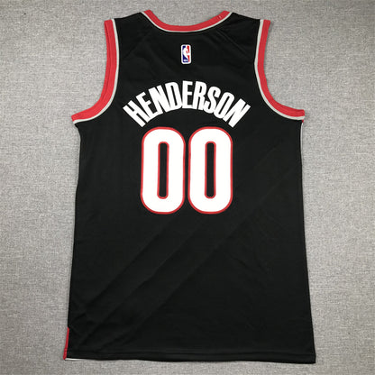 Men's Portland Trail Blazers Scoot Henderson #00 Black 2023 NBA Draft Swingman Jersey1 - Icon Edition