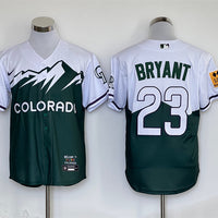Men's Colorado Rockies Kris Bryant #23 Green City Connect Replica Player Jersey1