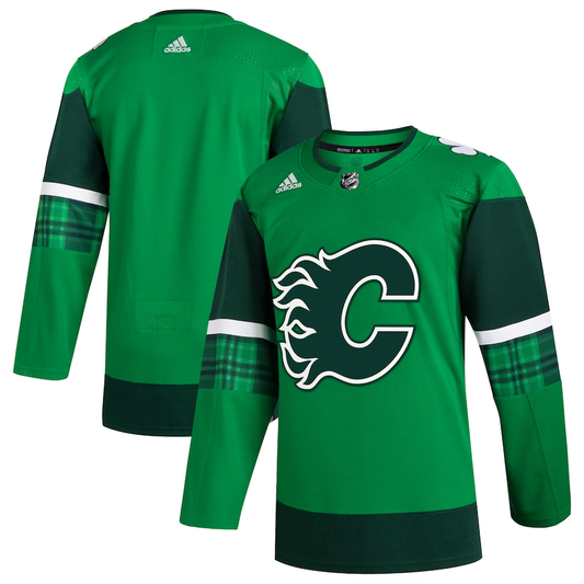 Men's Calgary Flames Kelly Green 2023 St. Patrick's Day Primegreen Authentic Blank Jersey1