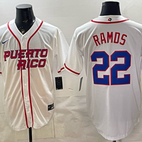 Men's Puerto Rico Baseball Heliot Ramos #22 White 2026 World Baseball Classic Stadium Jersey