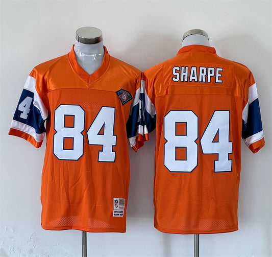 Men's Denver Broncos Shannon Sharpe Mitchell & Ness Orange Legacy Replica Jersey1