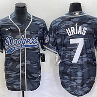 Men's Los Angeles Dodgers Julio Urias #7 Grey Camouflage Player Jersey1 Joint Edition