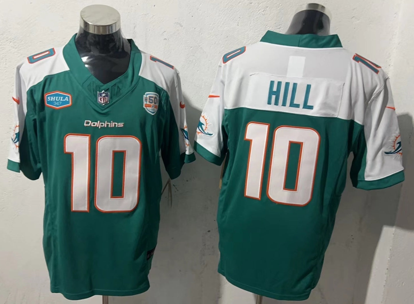 Men's Miami Dolphins Tyreek Hill #10 Aqua Game Player Jersey