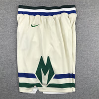 Men's Milwaukee Bucks White City Edition Basketball Shorts1