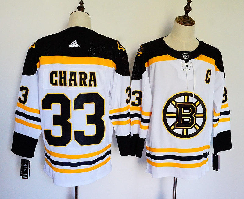 Men's Boston Bruins Zdeno Chara #33 White Replica Player Game Jersey1