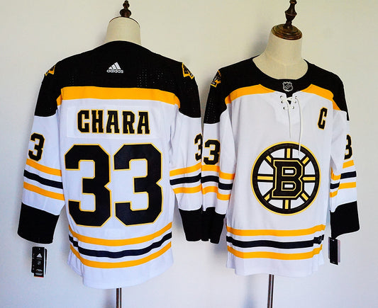 Men's Boston Bruins Zdeno Chara #33 White Replica Player Game Jersey1