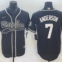 Men's Chicago White Sox Tim Anderson #7 Black Replica Player Jersey1 Joint Edition