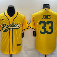 Men's Green Bay Packers Aaron Jones #33 Gold Inverted Team Game Jersey1 Joint Edition
