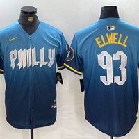 Men's Philadelphia Phillies Elwell #93 Blue 2024 City Connect Limited Player Jersey1