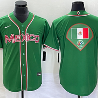Men's 2023 World Baseball Classic Mexico Green Alternate Game Jersey1