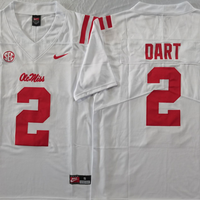 Men's Ole Miss Rebels Jaxson Dart #2 White Game Jersey