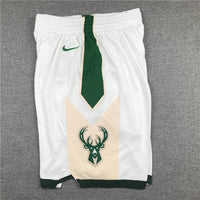 Men's Milwaukee Bucks White Basketball Shorts1