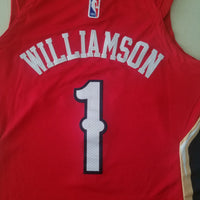 Men's New Orleans Pelicans Zion Williamson #1 NBA Red Swingman Jersey1