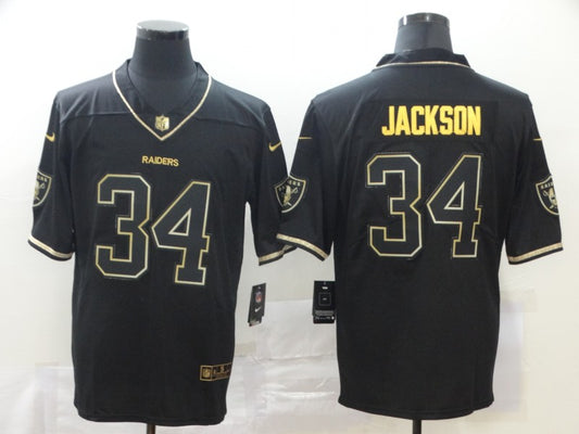 Men's Las Vegas Raiders #34 Bo Jackson Black Authentic Player Jersey1