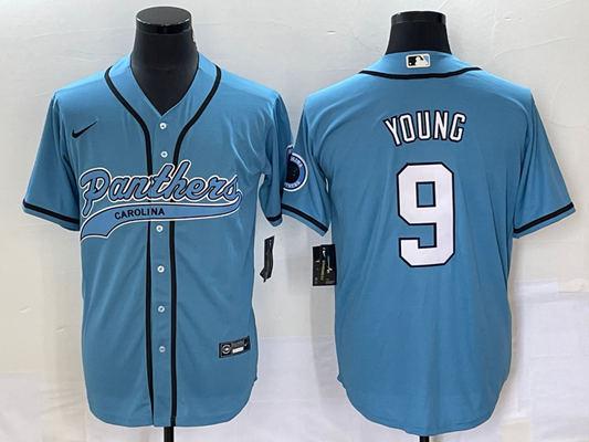 Men's Carolina Panthers Bryce Young #9 Blue Game Jersey1 Joint Edition