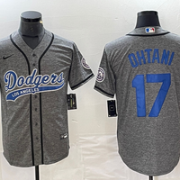 Men's Los Angeles Dodgers Shohei Ohtani #17 Gray Player Jersey1 Joint Edition