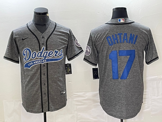 Men's Los Angeles Dodgers Shohei Ohtani #17 Gray Player Jersey1 Joint Edition